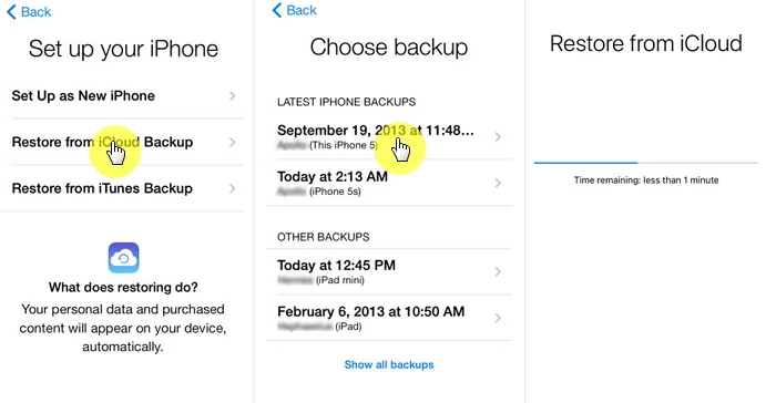 Recover Deleted Voicemail from iPhone 14 from iCloud backup