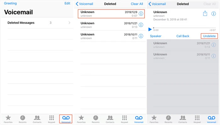 Recover Deleted Voicemail from iPhone 14
