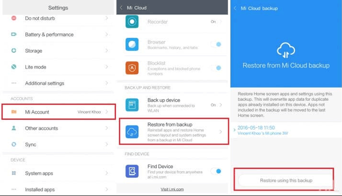 Recupera i dati su Xiaomi 14 utilizzando Mi cloud